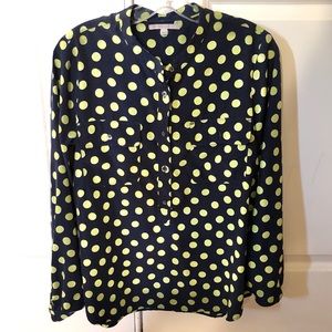Gap long sleeve polka dot blouse shirt Sz small